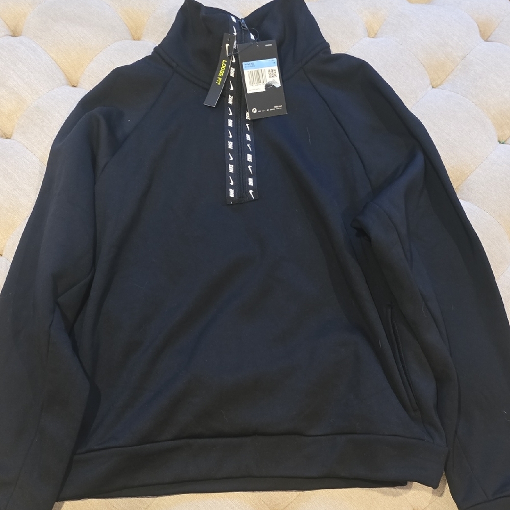 Nike Women Navy Zip-Up Sweater